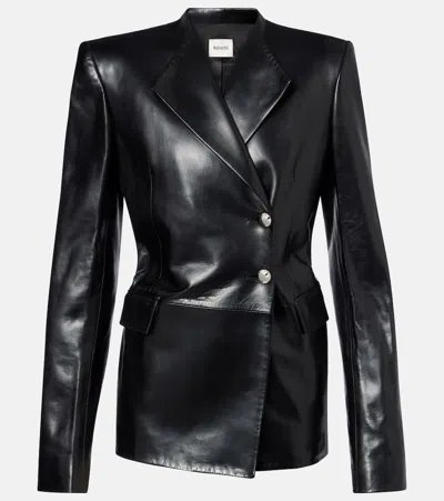 Khaite Elona Leather Jacket In Black