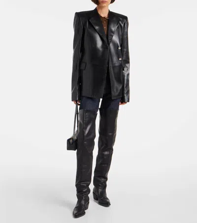 Khaite Elona Leather Jacket In Black