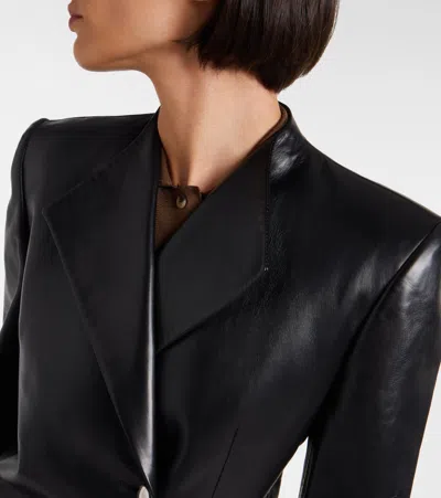 Khaite Elona Leather Jacket In Black