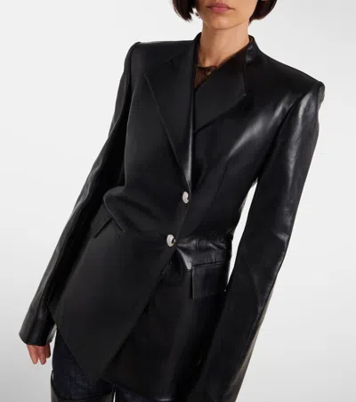 Khaite Elona Leather Jacket In Black