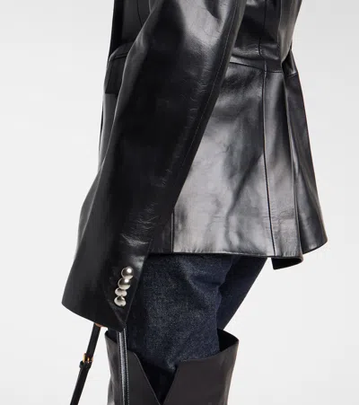 Khaite Elona Leather Jacket In Black