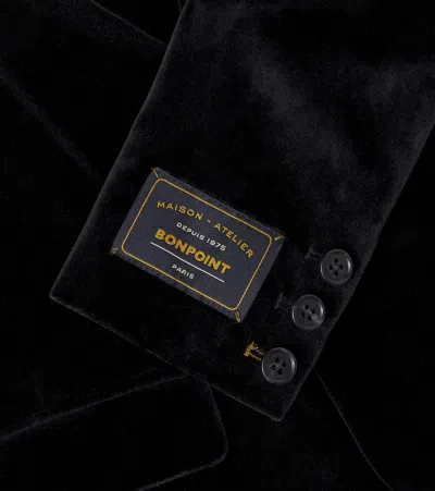 Bonpoint Teo Cotton Velvet Blazer In Black