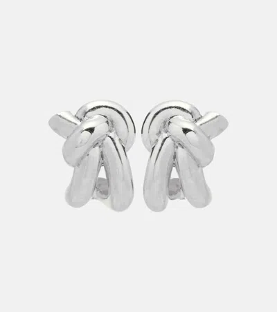 Bottega Veneta Knot Sterling Silver Earrings In Metallic
