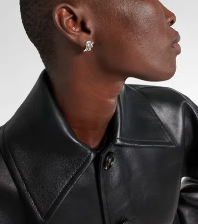 Bottega Veneta Knot Sterling Silver Earrings In Metallic