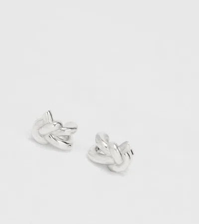 Bottega Veneta Knot Sterling Silver Earrings In Metallic