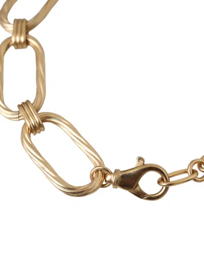 Dolce & Gabbana Gold Tone Brass Large Link Chain Jewelry Necklace In Gold