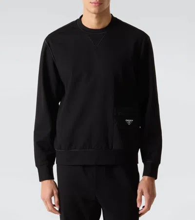 Prada Technical Sweatshirt In Black
