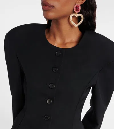 Magda Butrym Peplum Wool Cardigan In Black