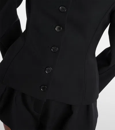 Magda Butrym Peplum Wool Cardigan In Black