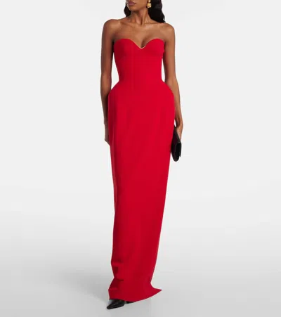 Magda Butrym Wool-blend Bustier Gown In Red