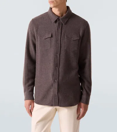 God's True Cashmere Cashmere Shirt With Amethyst In Brown