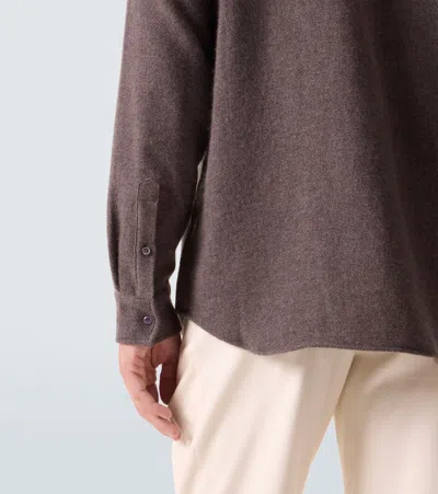 God's True Cashmere Cashmere Shirt With Amethyst In Brown