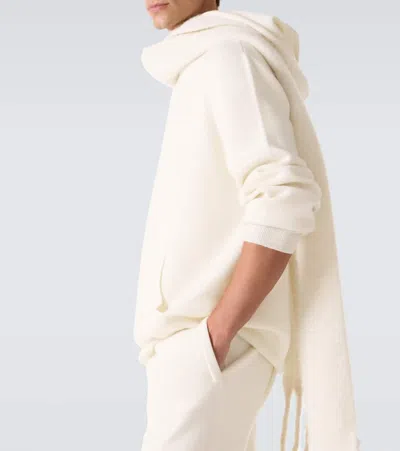 God's True Cashmere Cashmere Hoodie With Amethyst In White