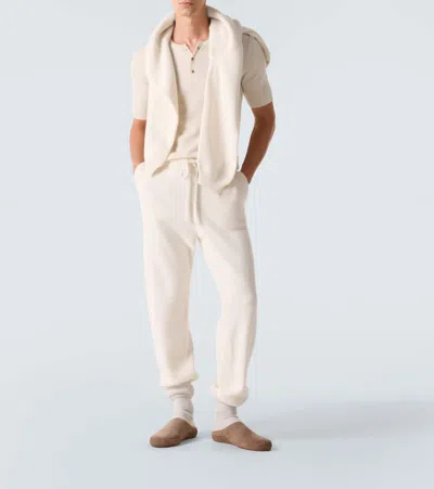 God's True Cashmere Cashmere Henley Shirt With Carnelian In White