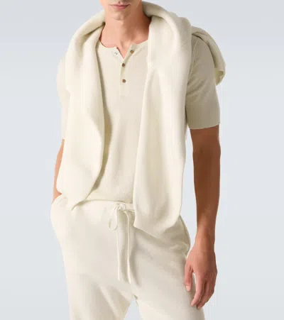 God's True Cashmere Cashmere Henley Shirt With Carnelian In White