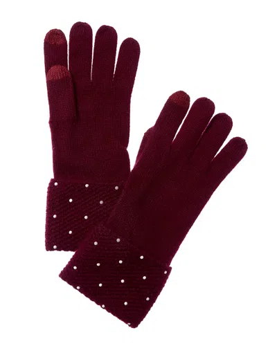 Sofia Cashmere Sofiacashmere Heat Set Cuffs Cashmere Glove In Red