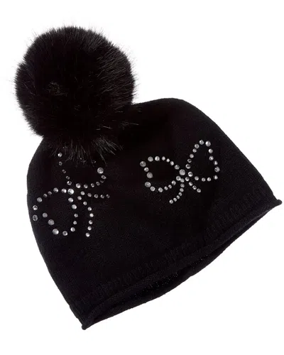 Sofia Cashmere Sofiacashmere Heatset Bow Cashmere Hat In Black