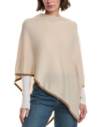 Sofia Cashmere Sofiacashmere Tipped Wool & Cashmere-blend Knit Poncho In Neutral