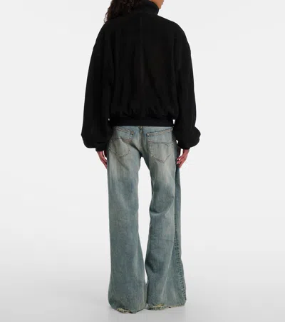 Balenciaga Suede Jacket In Black