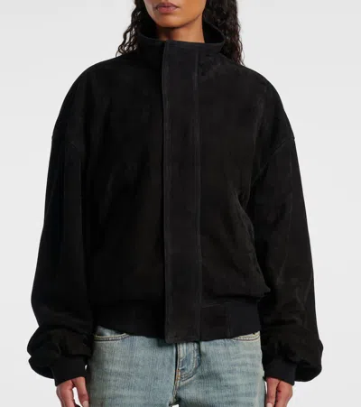 Balenciaga Suede Jacket In Black
