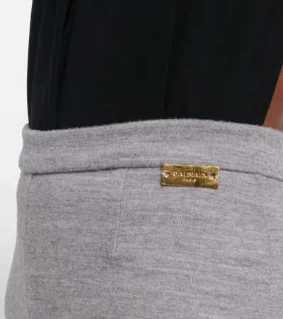 Balmain Slim Fit Stretch Ankle Length Trousers In Gray