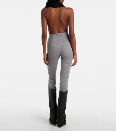 Balmain Slim Fit Stretch Ankle Length Trousers In Gray