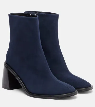 Souliers Martinez Teruele 80 Suede Ankle Boots In Blue