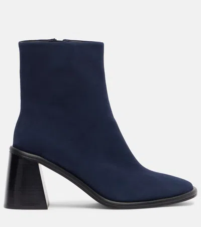 Souliers Martinez Teruele 80 Suede Ankle Boots In Blue