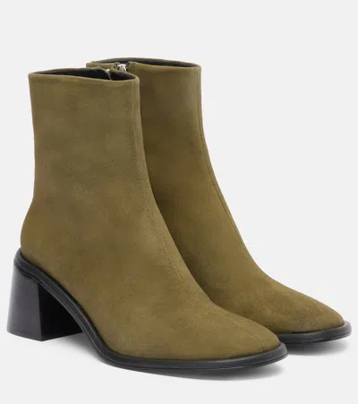 Souliers Martinez Mona 60 Suede Ankle Boots In Green