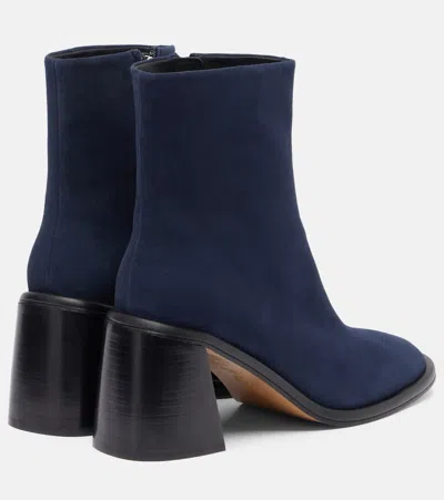 Souliers Martinez Teruele 80 Suede Ankle Boots In Blue