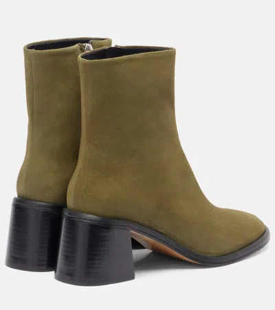 Souliers Martinez Mona 60 Suede Ankle Boots In Green