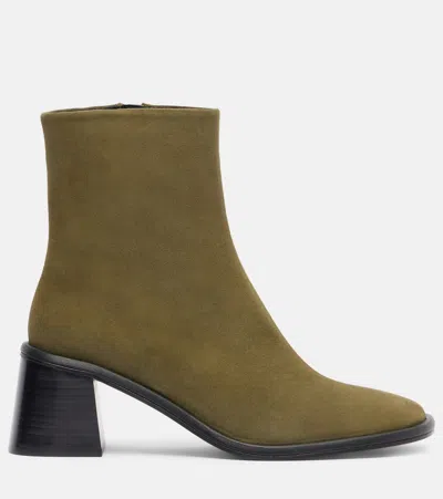 Souliers Martinez Mona 60 Suede Ankle Boots In Green