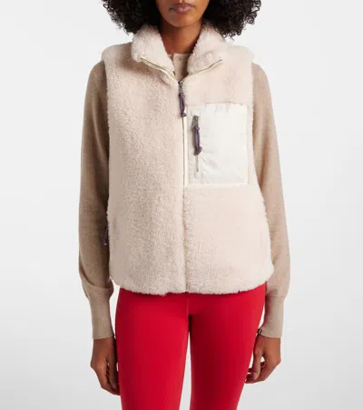 Tory Burch Color Block Highpile Vest In White