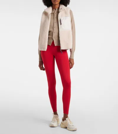 Tory Burch Color Block Highpile Vest In White