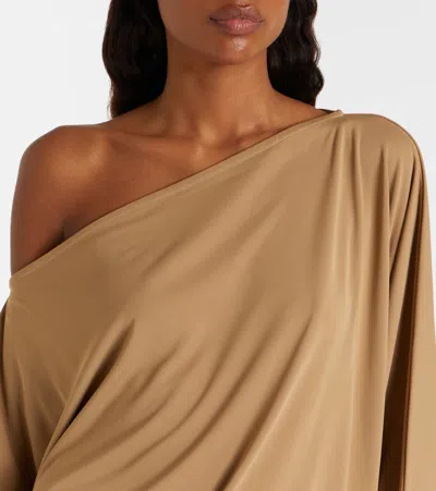 Aya Muse Cely Asymmetric Draped Minidress In Brown