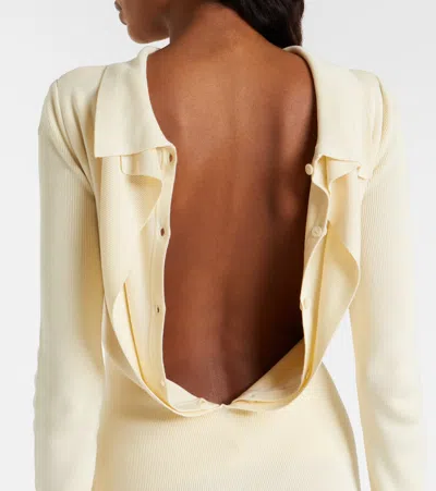 Aya Muse Elowen Open-back Silk-blend Maxi Dress In White