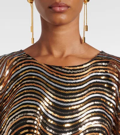 Taller Marmo Erte Wave-pattern Maxi Kaftan In Multi