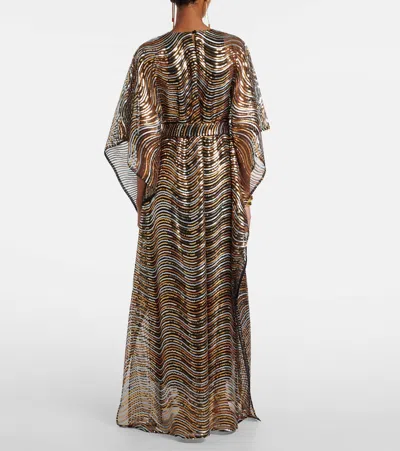 Taller Marmo Erte Wave-pattern Maxi Kaftan In Multi