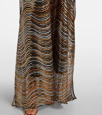 Taller Marmo Erte Wave-pattern Maxi Kaftan In Multi