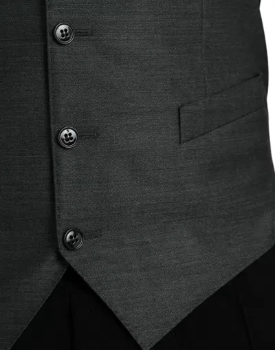 Dolce & Gabbana Gray Wool Formal Dress Waistcoat Vest In Gray
