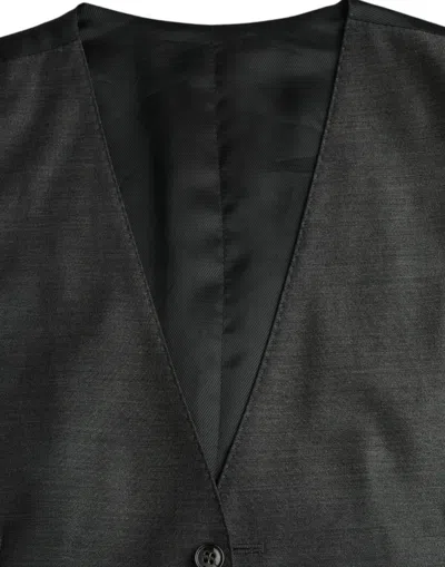 Dolce & Gabbana Gray Wool Formal Dress Waistcoat Vest In Gray