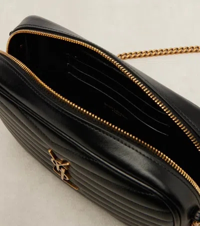 Saint Laurent Lou Medium Ysl Camera Bag With Pocket In Quilted Leather In Black