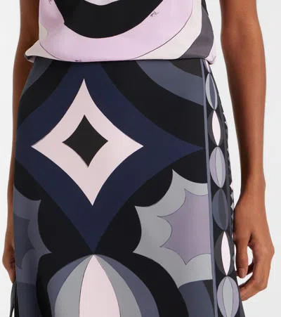 Pucci Printed Stretch-scuba Maxi Skirt In Multi