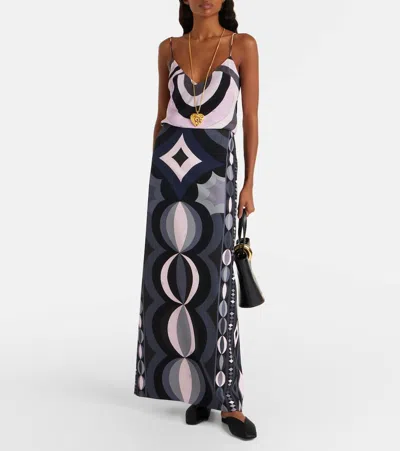Pucci Printed Stretch-scuba Maxi Skirt In Multi