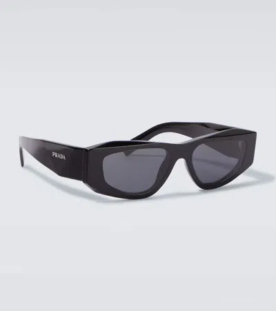 Prada Symbole Rectangular Sunglasses In Black