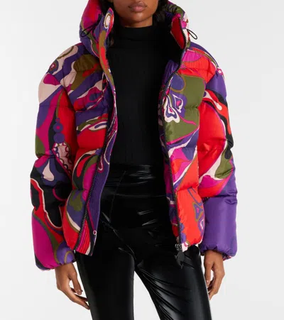 Pucci Abstract-print Puffer Jacket Clothing In Multi