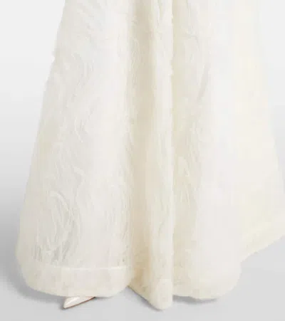 Rebecca Vallance Bridal Willow Ruffled Mesh Bustier Gown In White