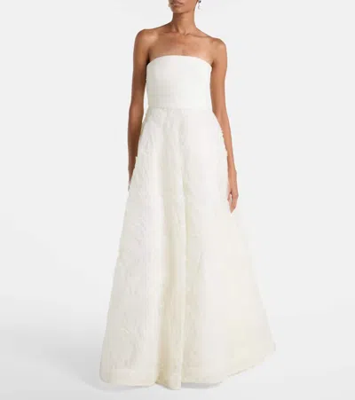 Rebecca Vallance Bridal Willow Ruffled Mesh Bustier Gown In White