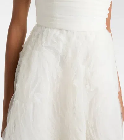 Rebecca Vallance Bridal Willow Ruffled Mesh Bustier Gown In White