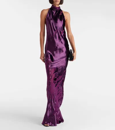 The Sei Halterneck Gown In Purple
